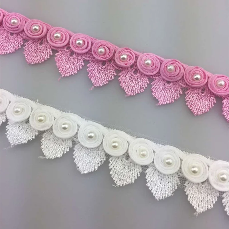 1 ярдов 3D сатиновая Цветочная отделка органза вышивка свадебное платье кружевная