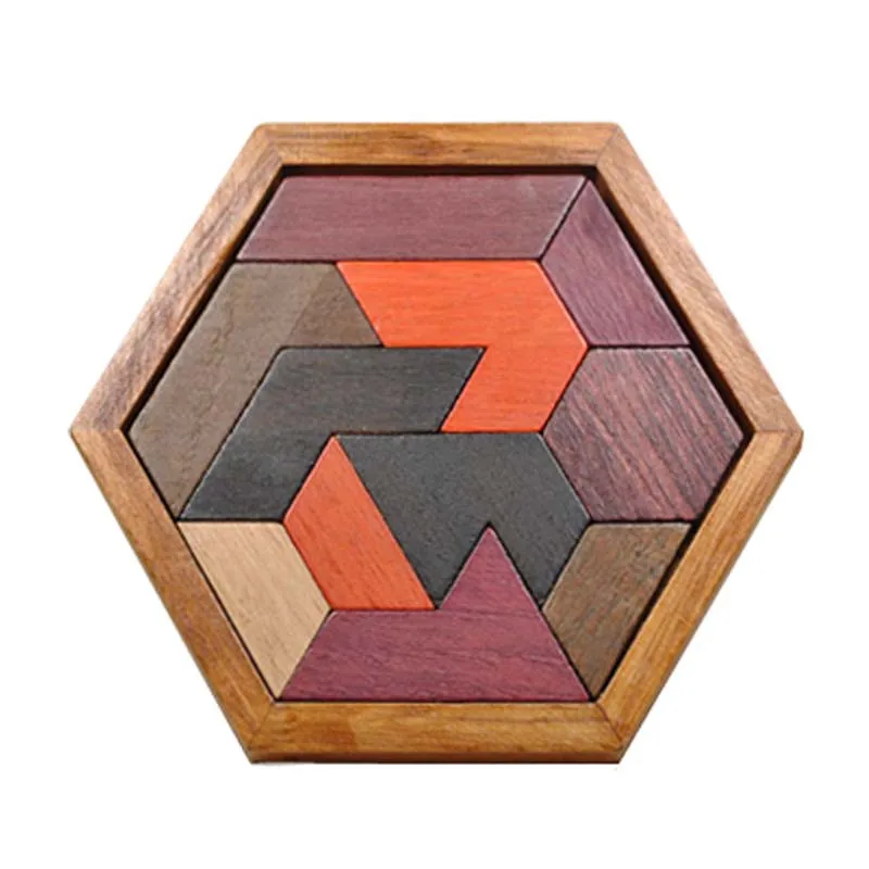 Деревянная игра IQ интеллектуальная головоломка Tangram Детская развивающая игрушка