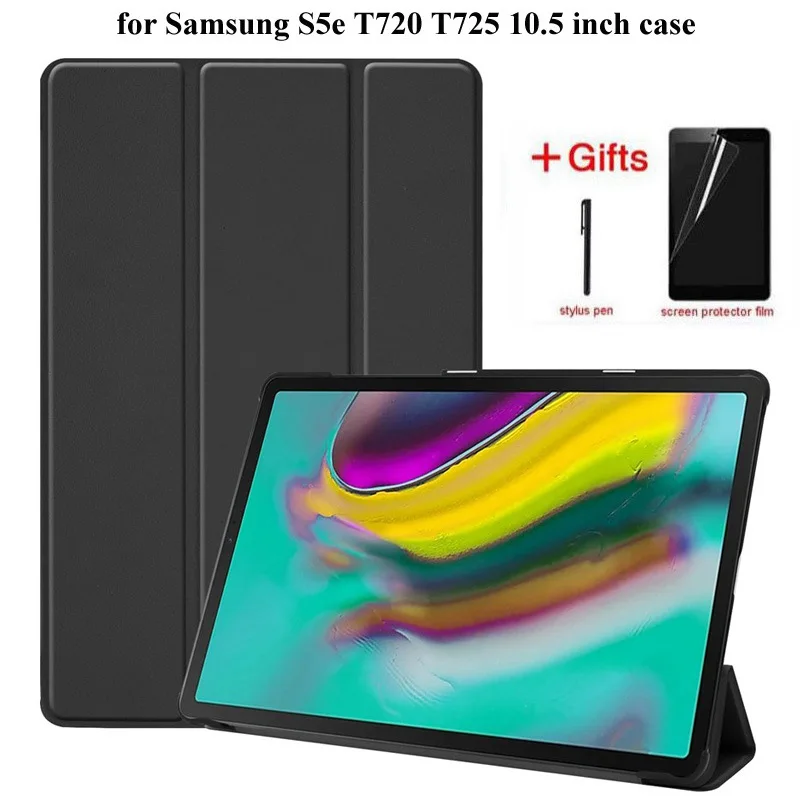 Тонкий чехол с откидывающейся крышкой для Samsung Galaxy Tab S5e 2019 SM T720/T725 подставкой