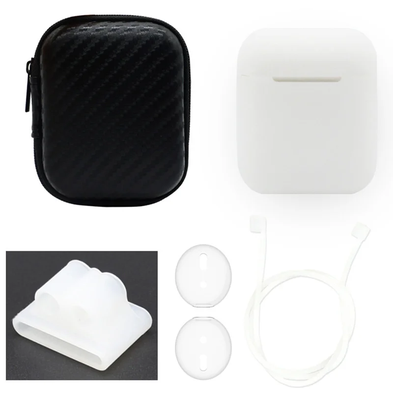5 в 1 Наушники Аксессуары наборы для гарнитура для airpods чехол Беспроводная Bluetooth Ушная заглушка защитная коробка силиконовый головной убор чехол
