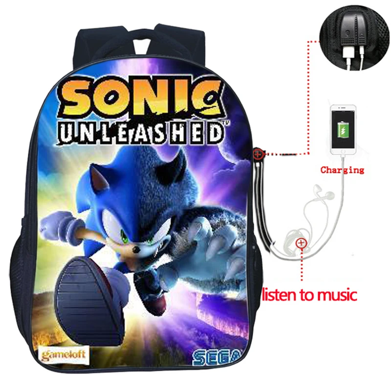 Sonic зубная щётка USB заряд рюкзак для учеников, мальчиков и девочек сумки модные школьные сумки для подростков повседневные Для мужчин Для женщин подростков распылитель ранцевого типа для с - Цвет: 24