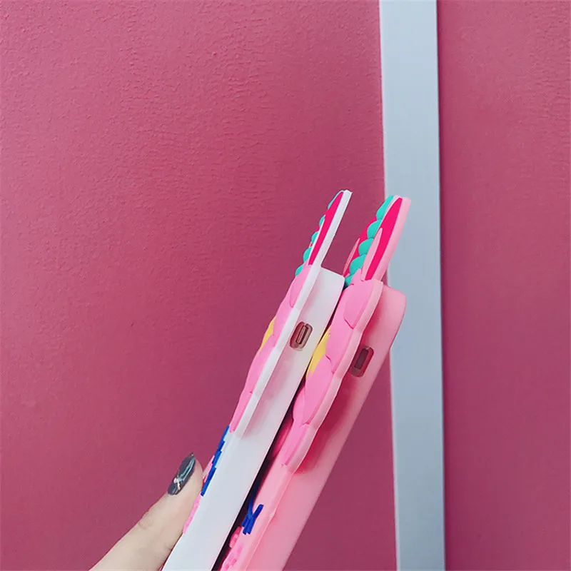 Роскошный 3D милый мультяшный Единорог Лошадь чехол для iPhone 5 5S 5SE 6 6s 7 8 Plus Мягкий