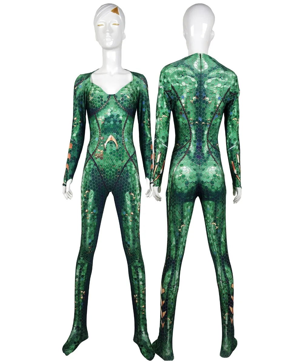 Костюм Mera Aquaman фильм версия Косплей Боди 3D импраймер кожа спандекс зентай костюм