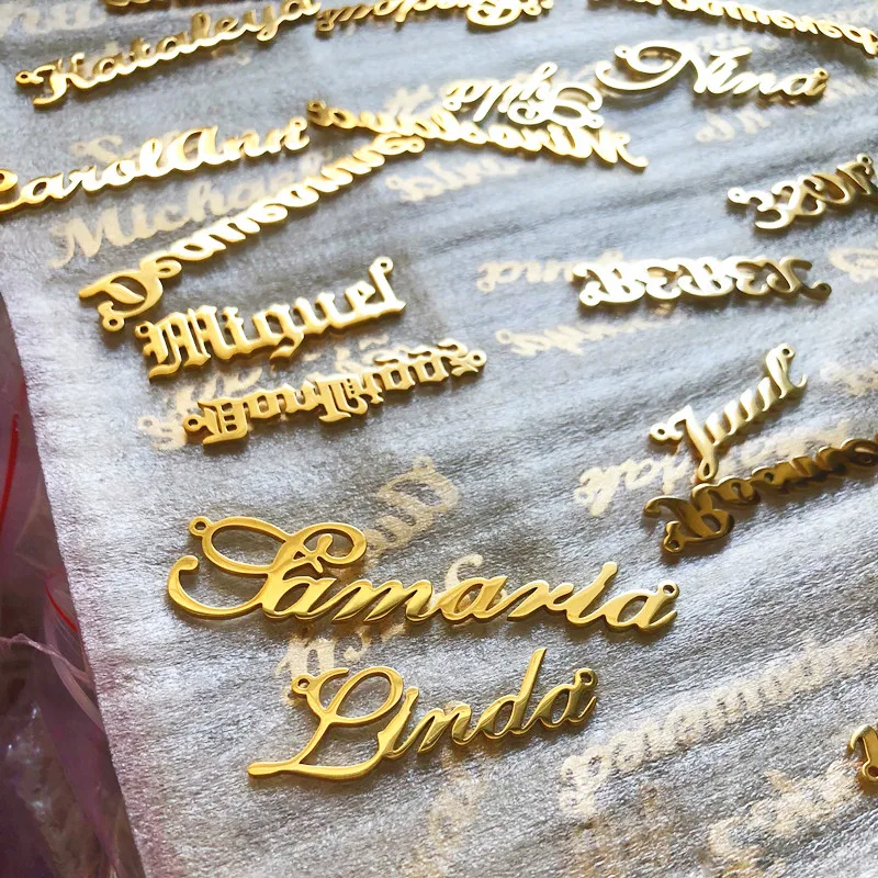 

Romantic Gift Pendant Necklace Custom Personalized Name Choker Gold Color Handwriting Signature Customized Necklace Women