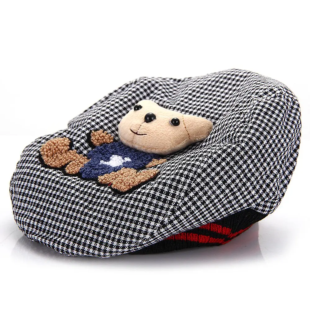 WOTT Hat Beret Cap tiles Black and white plaid for infant baby girl boy | Детская одежда и обувь