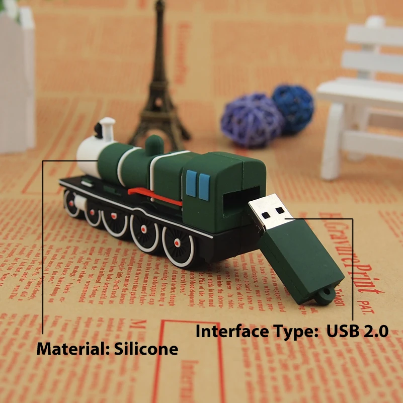 Мультфильм USB 2 0 поезд стиль флешки прекрасный силиконовый Usb флешка Творческий