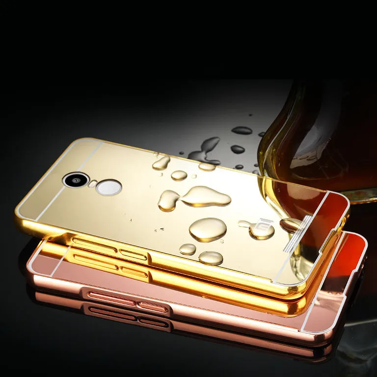 Роскошные Чехлы-Капа для Xiaomi Redmi Note 3 зеркальные Чехлы задней панели алюминиевая