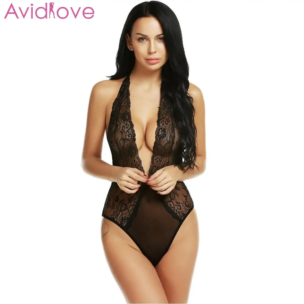 Женское боди с чулками Avidlove сексуальное нижнее белье без рукавов сеточкой и