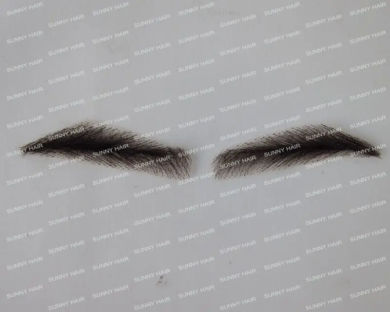 

hand made human hair man false eyebrow 019B black color hand knot fake eyebrow