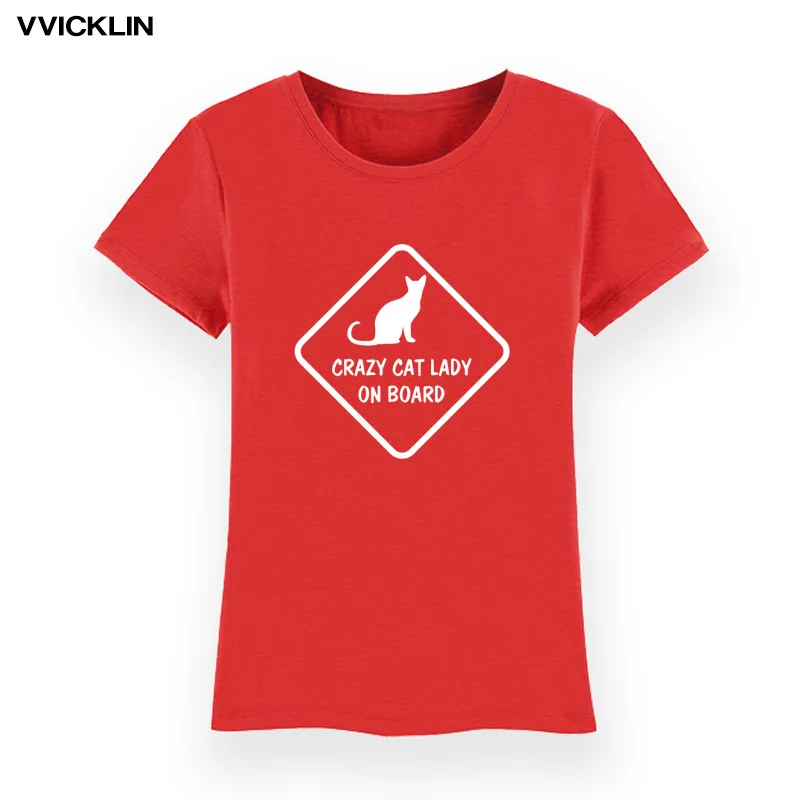 Женская футболка Crazy Cat новые модные женские весенне летние топы из хлопка и