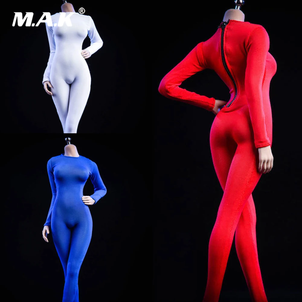 

1/6 Scale Female Figure Clothes 19XG37 Long Sleeved Bodysuit Undercoat Jumpsuit Model for 12'' Action Figure Body Accessory