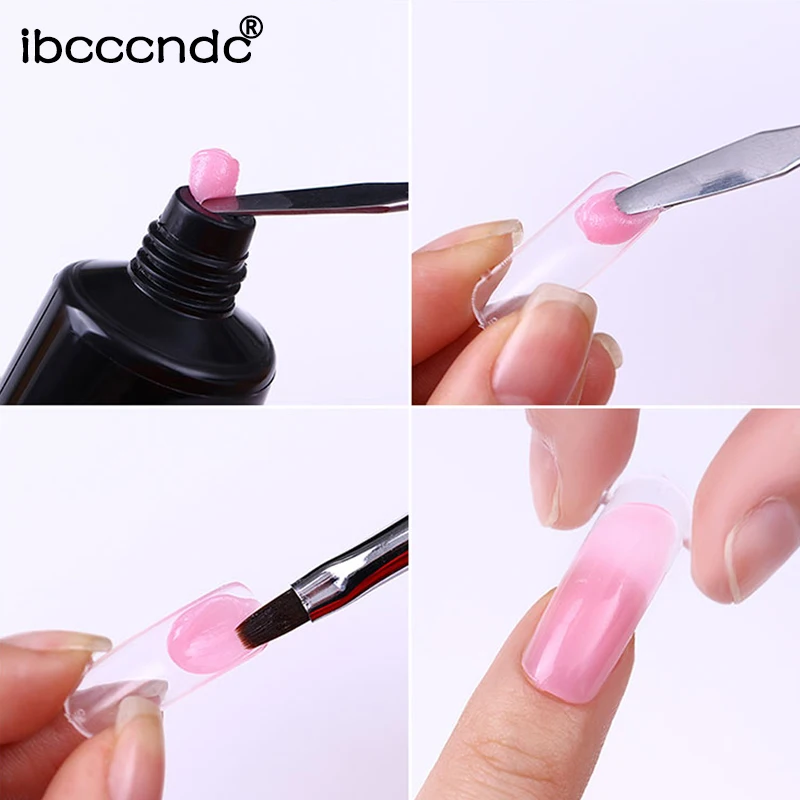 Акриловый полигель ibcccndc для наращивания ногтей прозрачный розовый