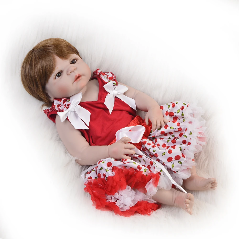55 см полностью силиконовый reborn baby 22 дюймов Реалистичная белая кожа bebe игрушка для
