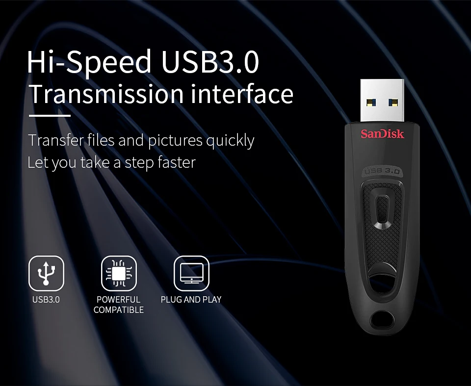 Флеш-накопитель SanDisk USB Ultra Flair USB 3,0 16 ГБ 32 ГБ 64 ГБ 128 ГБ 256 ГБ флеш-накопитель карта памяти 10 лет гарантии