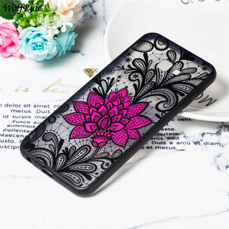 For Cover Samsung Galaxy J6 Plus Case J6+ Embossed Lace Rose Phone Prime J610 6'' |