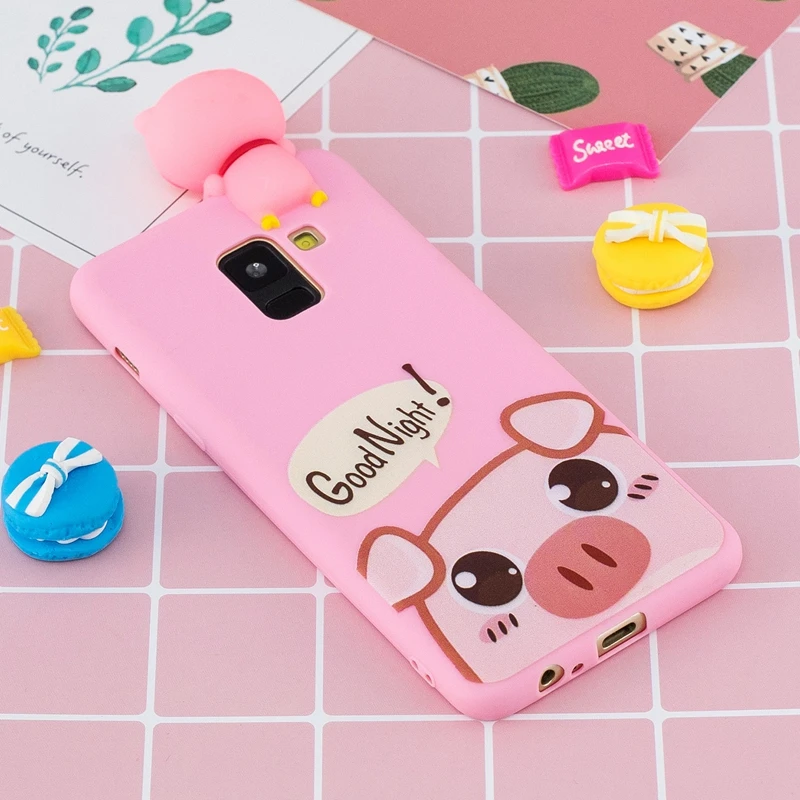 Чехол для Samsung Galaxy A8 2018 A530 A530F 3D мультяшный Кот панда Чехлы Plus чехол A730F