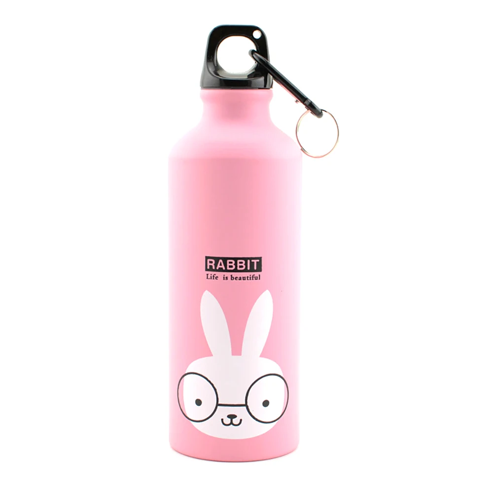 rabbit 1 Школьные портативные уличные бутылки для воды, посуда для напитков, для детей и взрослых, офисные, спортивные, велосипедные, кухонные, Мультяшные, походные, термосы - Цвет: rabbit 1