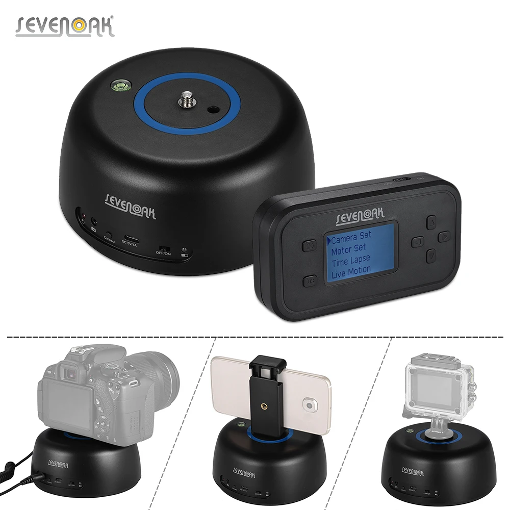Sevenoak SK-EBH04 Беспроводной Электронный PanoramicTripod шаровой головкой w/держатель телефона, пульта дистанционного управления для Canon Nikon sony Pentax DSLR