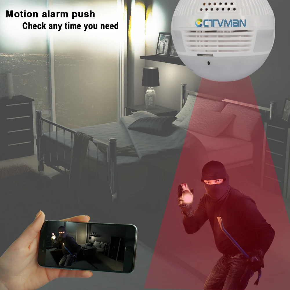 IP камера CTVMAN 360 с облачным хранилищем 1080P 2 МП Wi Fi рыбий глаз|Камеры
