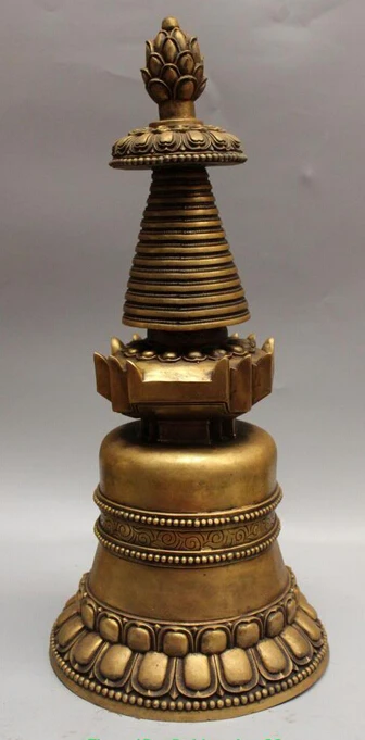 

xd 002506 20" Chinese Tibetan Religion Bronze Buddhism Buddha Stupa Pagoda Tower Statue