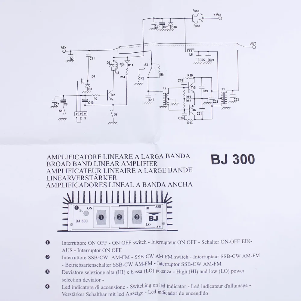 Baojie BJ-300 усилитель мощности 100 Вт FM 150 Вт AM 300 Вт SSB 20-30 МГц мини-размер и высокая мощность CB-усилитель