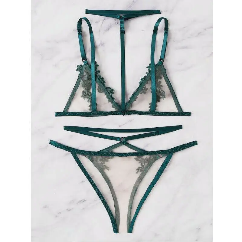 Сексуальное женское кружевное белье Babydoll ночное бюстгальтер + стринги|Комплекты