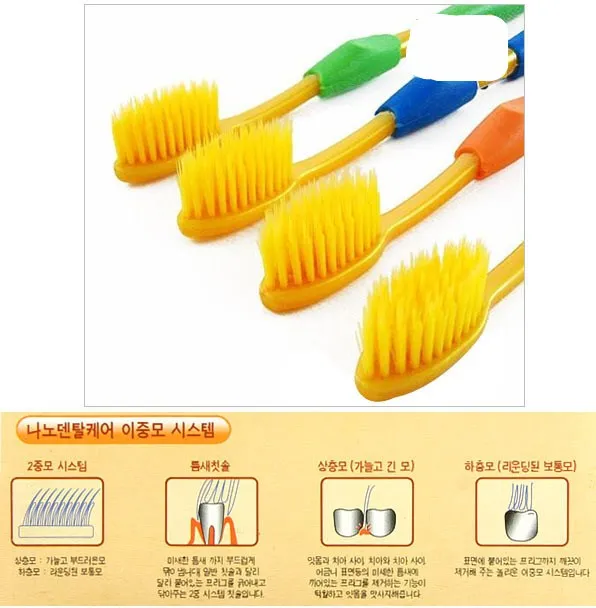 4 шт./лот Корейская зубная щетка escova de dente ручные зубные щетки мягкие сверхтонкие