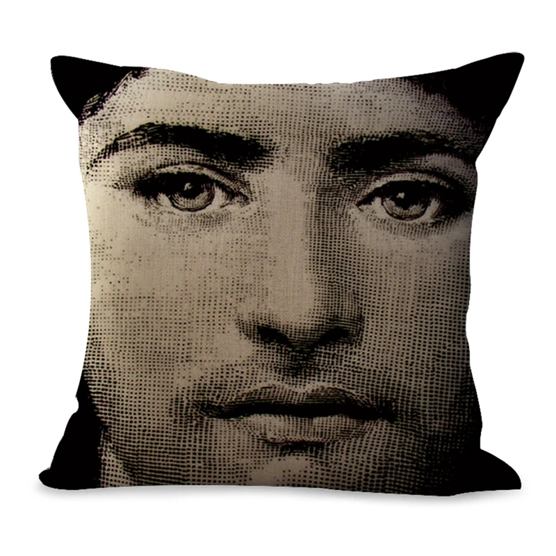 

Vintage Women Portait Cushion Cover Cotton Linen Decorative Pillowcase Chair Seat Square45x45cm Pillow Cover Home Living Textile