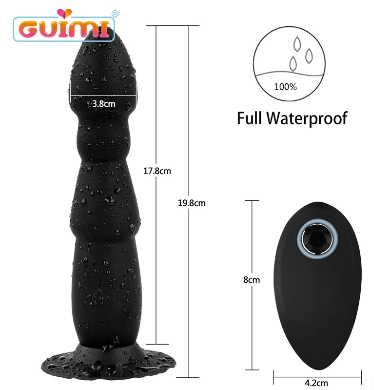 GUIMI Anal Plug Vibrator Wireless Remote Prostate Massager Suction Cup Male Masturbator Dildo Sex Toys for Adults |