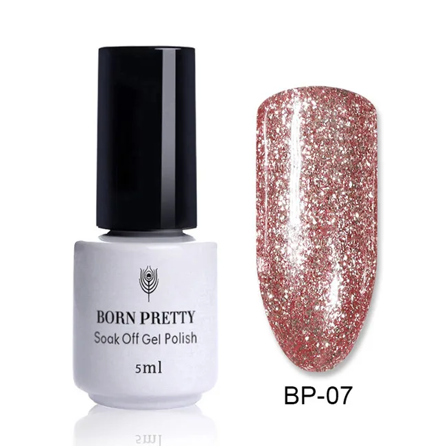 5ml BP-07 BORN PRETTY Блестящий УФ-Гель-лак розовое золото розовый Сияющий впитывающий Гель-лак для нейл-арта не протирать верхнее покрытие армирующий гель - Цвет: 5ml BP-07