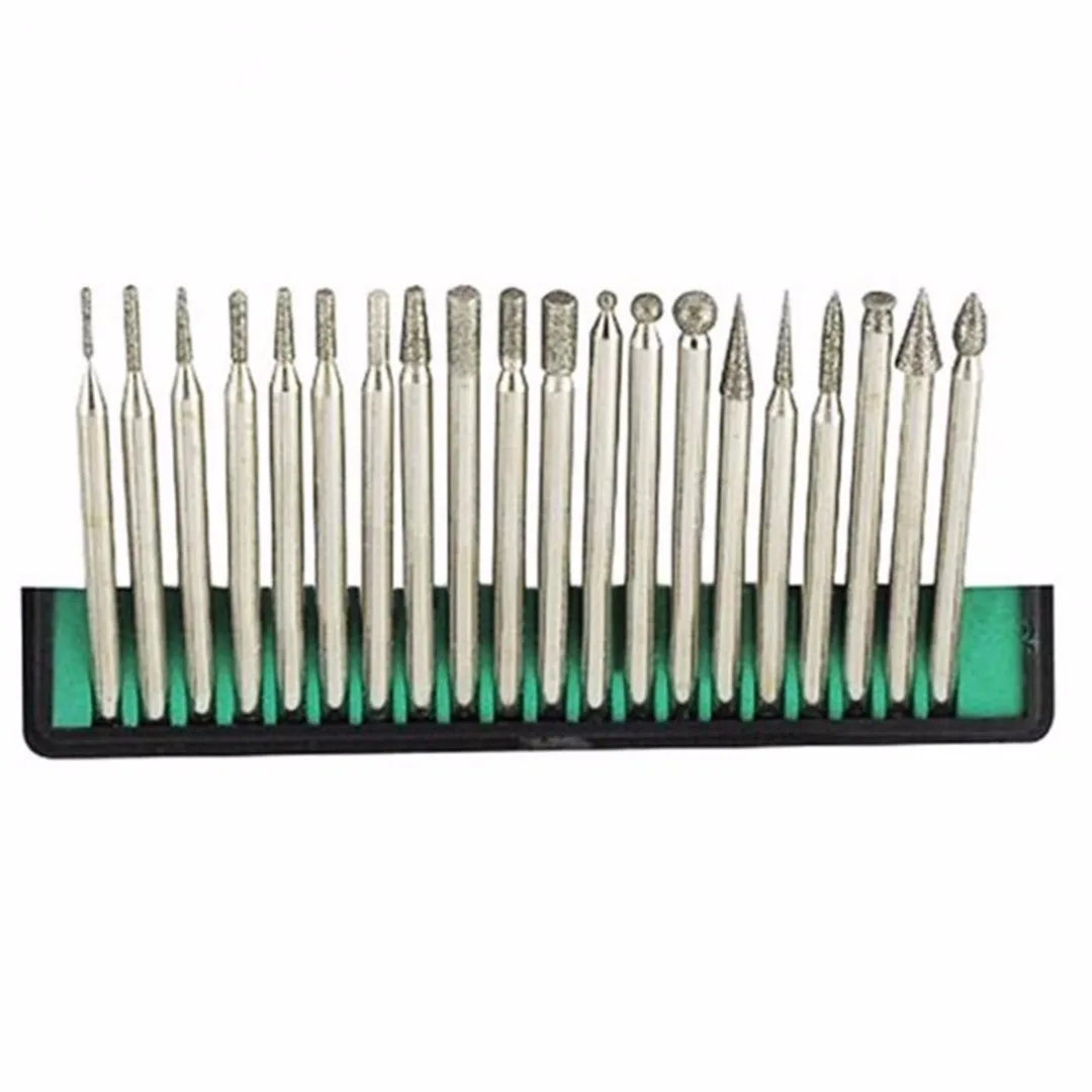 20pcs 3mm Grinding Cutting Head Drill Bits Diamond Rotary Carving Polishing Tool | Bit
