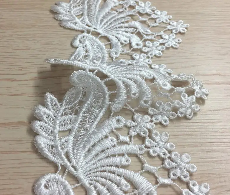 3 м/лот ширина 11 см черная белая Цветочная вышивка венецианские кружевные цветы