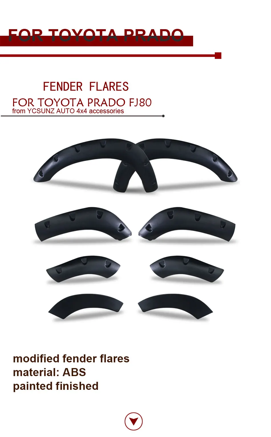 Крыло вспышки арки колеса крыло аксессуары брызговик для Toyota Land Cruiser Prado Lc80 Fj80 1990-1998