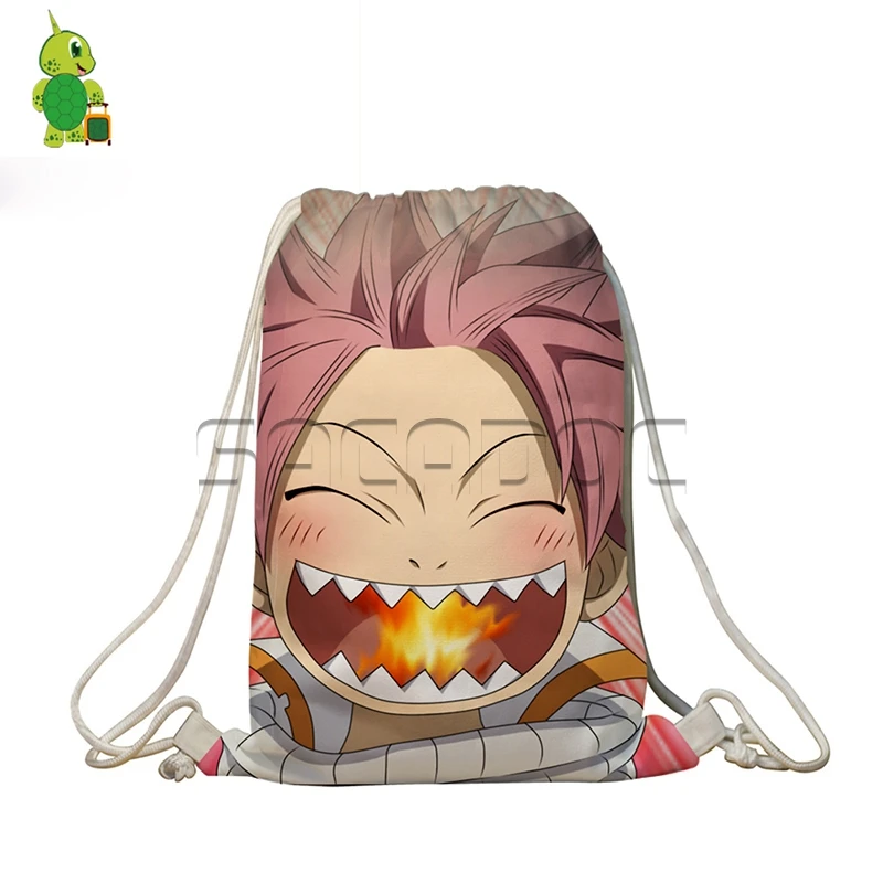 Аниме Fairy Tail рюкзак Для женщин Для мужчин дорожный рюкзак Нацу Эрза печатных drawstring сумка Обувь для мальчиков Обувь для девочек Дети забронировать softback Сумки - Цвет: 14
