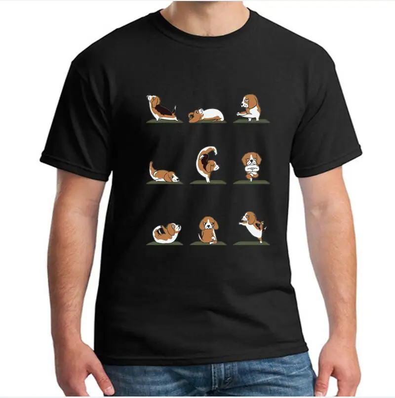 black tshirt Забавные футболки с собачкой Бигл, мужские футболки с круглым воротником, летние футболки из чистого хлопка, оригинальные мужские и женские топы с коротким рукавом, футболки NN - Цвет: black tshirt