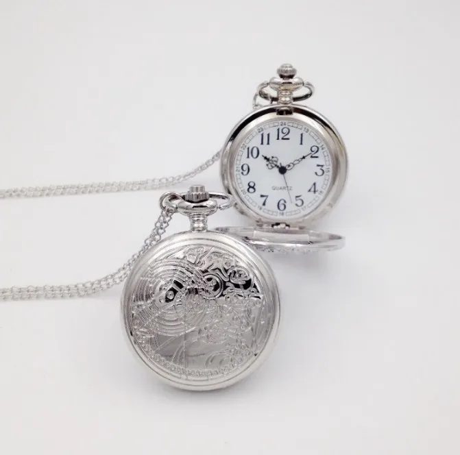

Black Silver Bronze Doctor Who Gallifreyan Pocket Watch, Gift
