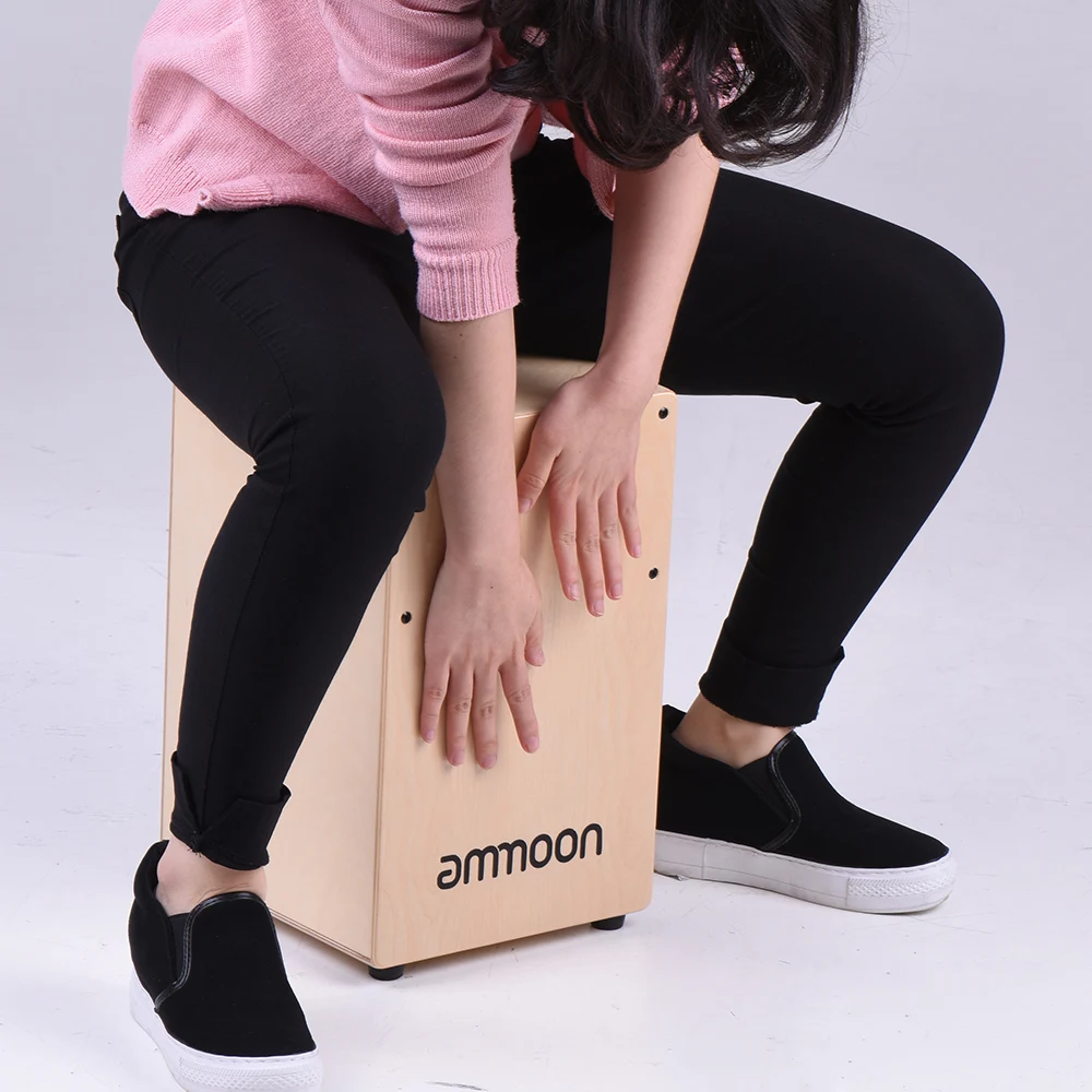 Деревянный барабан ammoon Cajon ручной ударный инструмент из березового дерева с