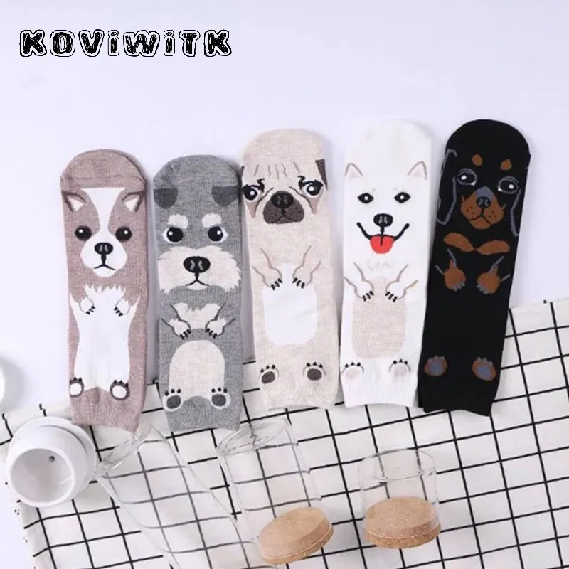 Женские короткие носки в стиле Харадзюку женские белые с мультяшным рисунком