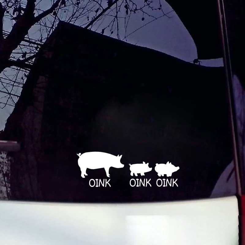 Смешная Виниловая наклейка QYPF 15 3 см * 5 2 Oink Pig для мотоцикла автомобиля Стайлинг