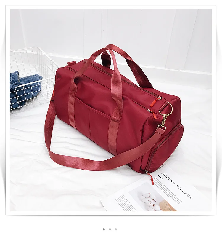 Women Storage Training Adjustable Strap Dry Wet Separated Waterproof Outdoor Fitness Travel Handbag Nylon Sports Yoga Gym Bag