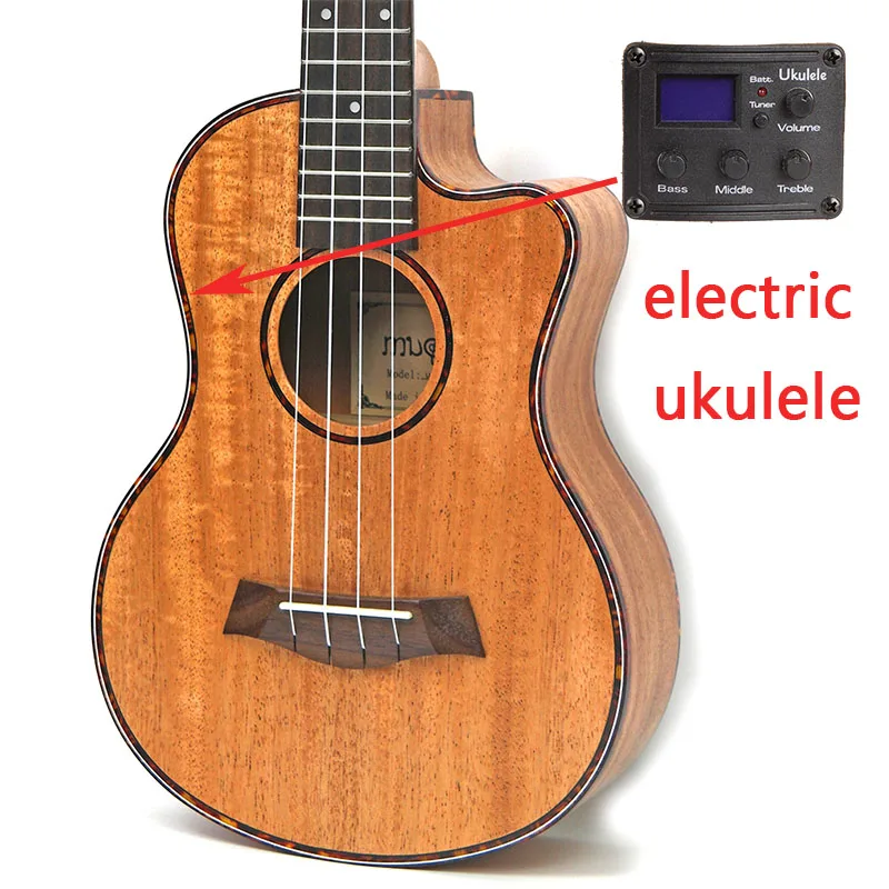 Electric Ukulele Tenor концертная акустическая электрическая укулеле 23 26 дюймов туристическая гитара 4 струны гитара ra дерево красное дерево вставной музыкальный инструмент - Цвет: Electric Ukulele