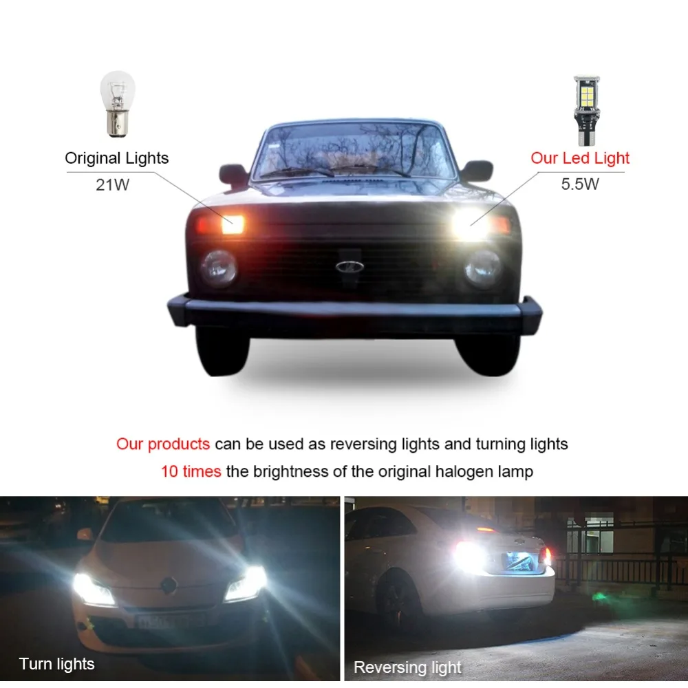 Foxcnsun 2 шт. T15 светодиодный Canbus OBC Error Free лампы Wedge Bulb Фары заднего хода 921 912 W16W