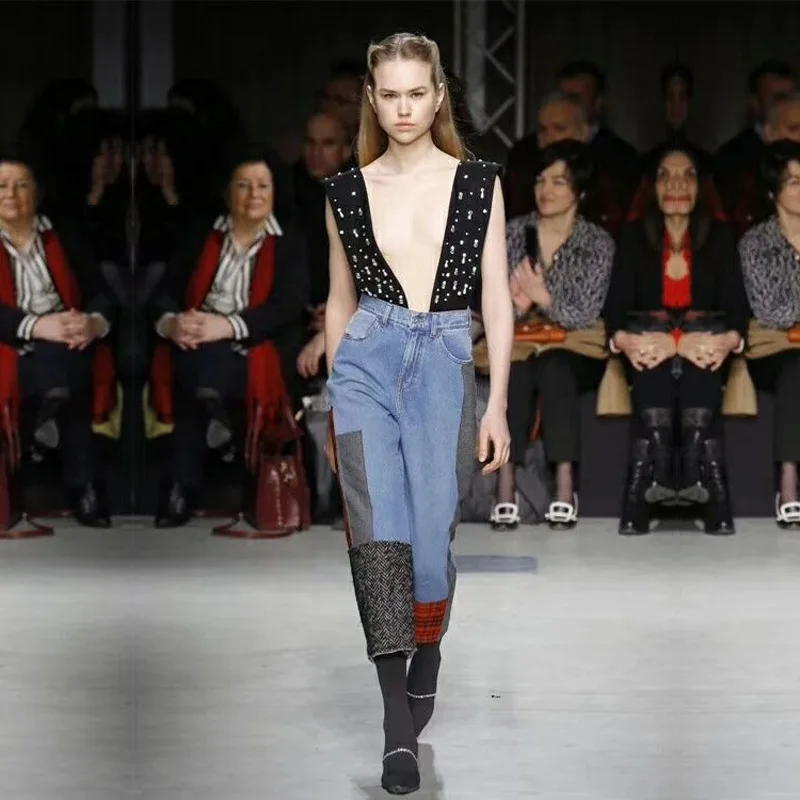 Новинка 2019 Стильные повседневные свободные хлопковые джинсы сексуальные