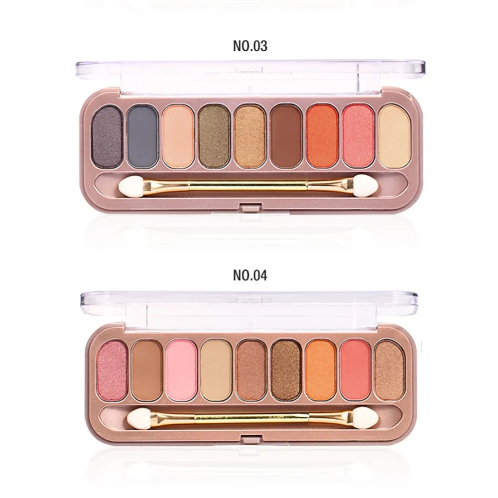 9 Color Glitter Luminous Eyeshadow Powder Shimmer Matte Long Lasting Waterproof Eye Shadow Palette With Brush Cosmetic #260865 |