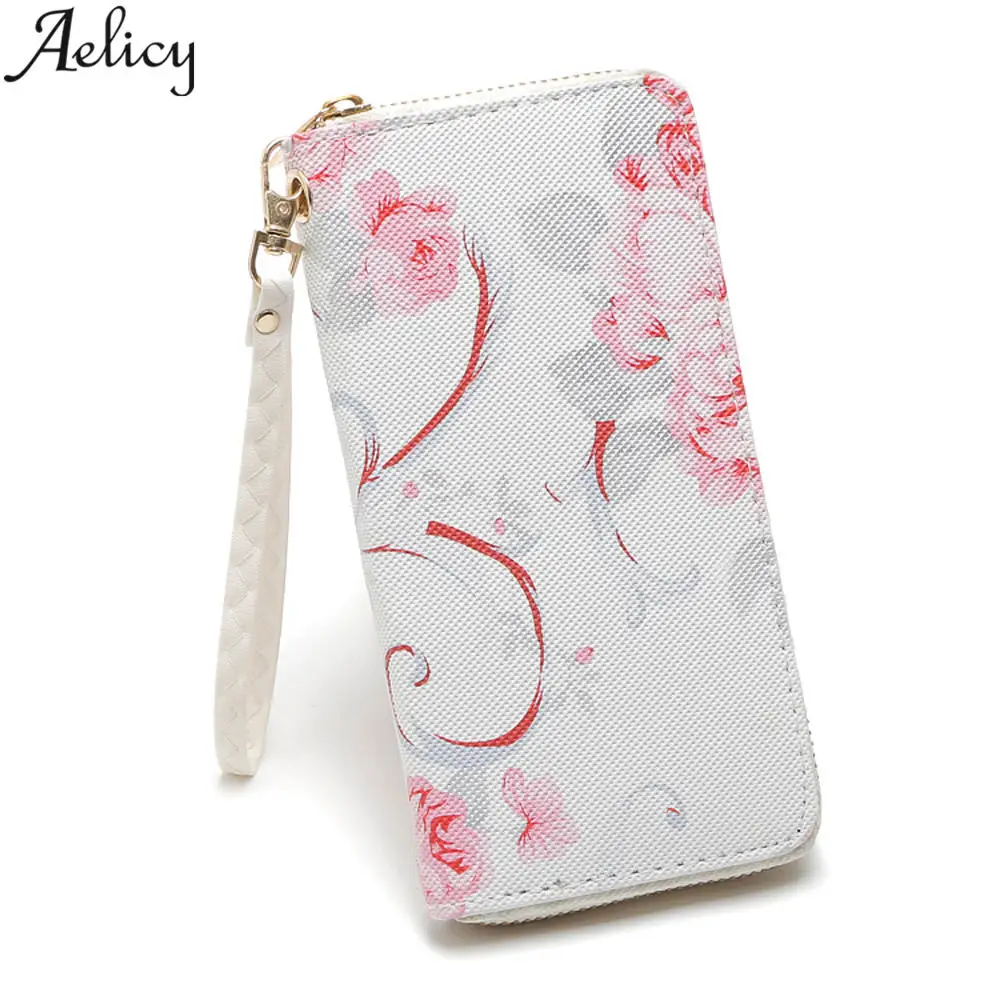 Aelicy женские кошельки модные кожаные с цветочным принтом дизайнерские винтажные