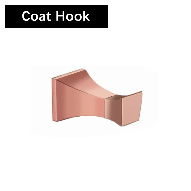 Coat Hook Аксессуары для ванной комнаты, твердая латунь, розовое золото, блестящий настенный держатель для бумаги, полки, вешалка для полотенец, крючок для пальто, мыльница AZ5151 - Цвет: Coat Hook