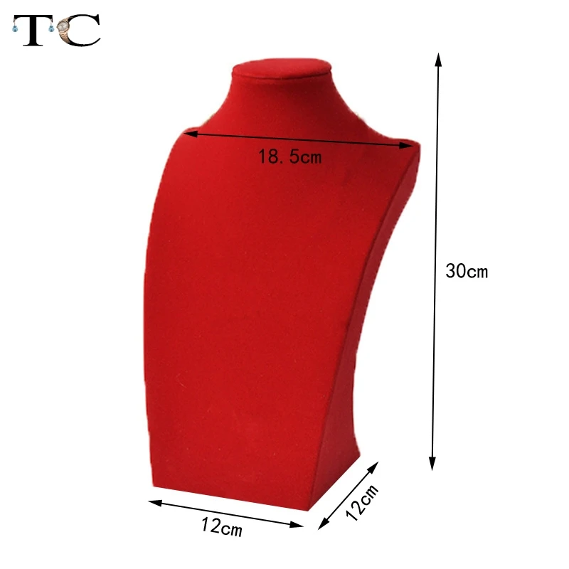 Ювелирные изделия из нержавеющей стали витрины красный бархат ожерелье кольцо