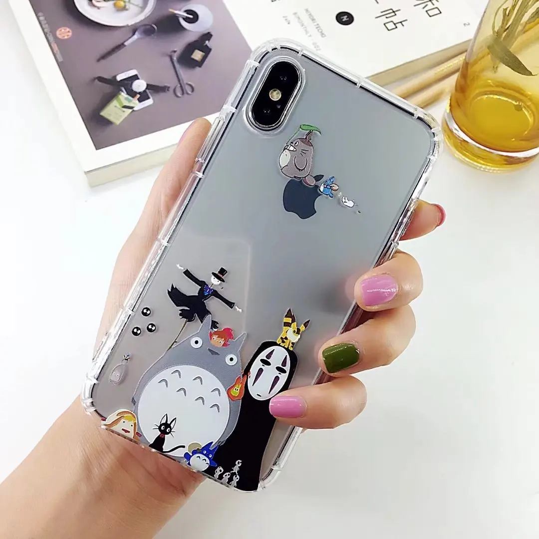 Hazy beauty New Cute Cartoon Transparent Totoro Silicone Case For iphone 6 6S 6plus 7 7plus 8 8plus iPhone X Cover |