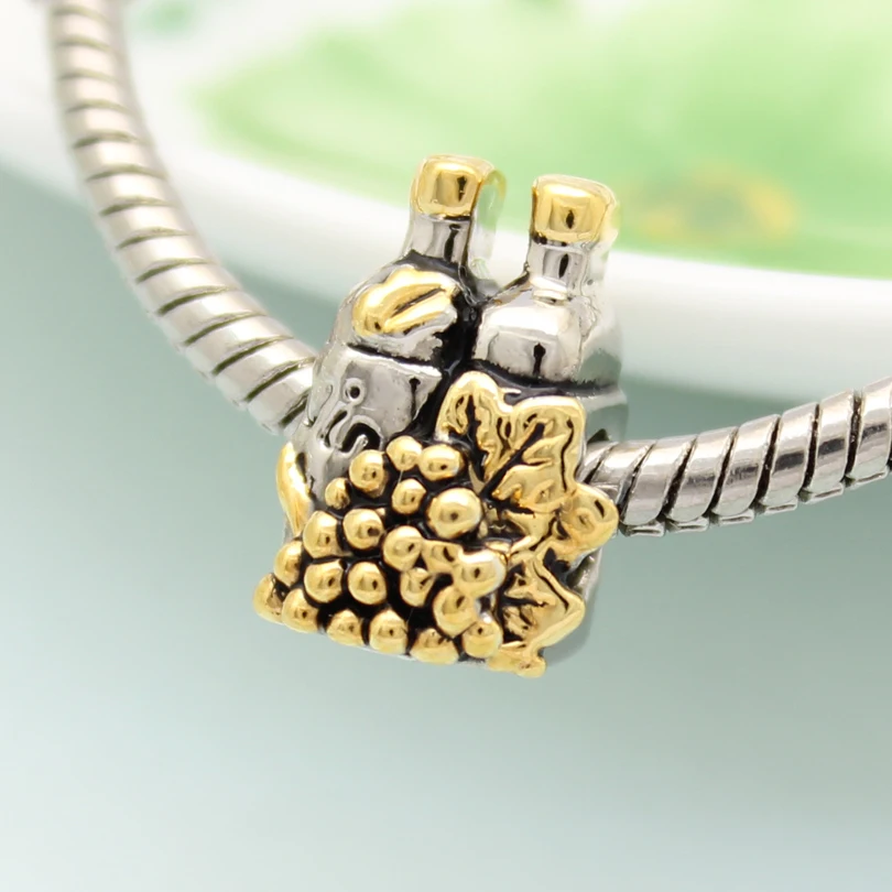 Grapes wine vine bottle European charm beads bracelet Fit Pandora Bracelet | Украшения и аксессуары