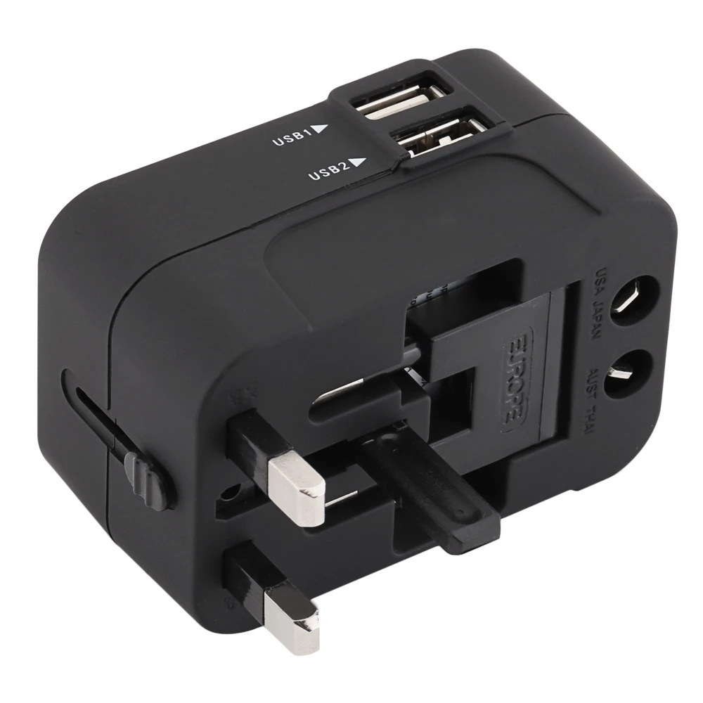 Многофункциональный Travel Adapter международных Plug Dual Зарядка через usb Порты и разъёмы